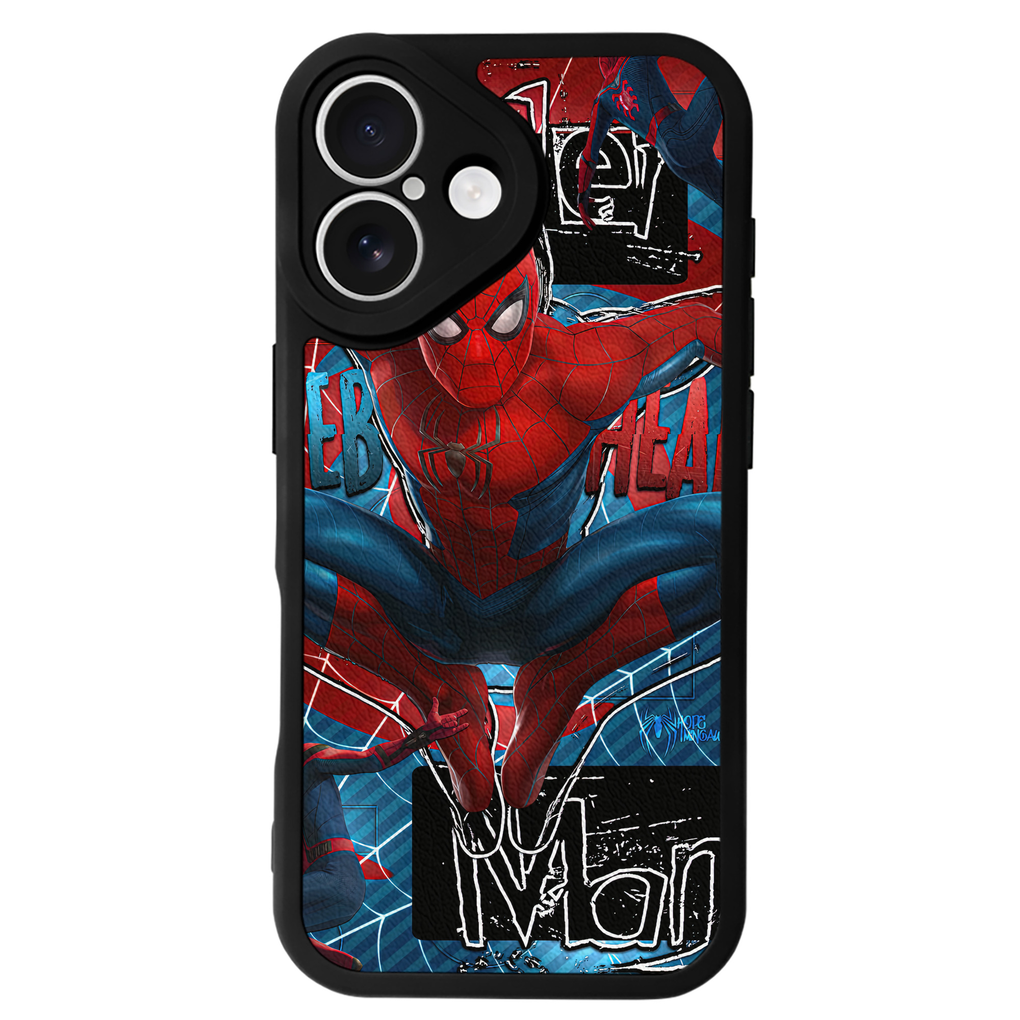 Spider Man スパイダーマン 【iPhone 16シリーズ対応】シリコンスマホケース（レザー調） 材質：シリコン